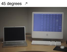 Two LCD panels with polarizing filter at 45 degrees